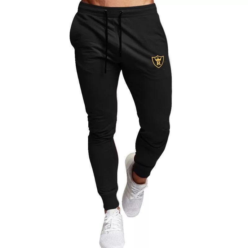 Men fleece track suit-2pcs -black-plain Collar Design