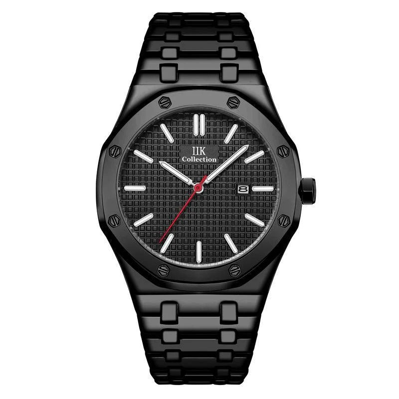 IIK brand watches wholesale manufacturers cross-border trade quartz watch calendar waterproof steel band Men's Watch 1338