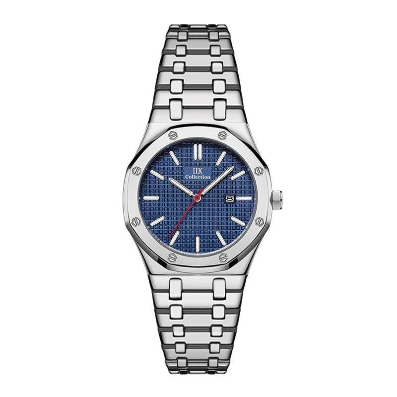 IIK brand watches wholesale manufacturers cross-border trade quartz watch calendar waterproof steel band Men's Watch 1338
