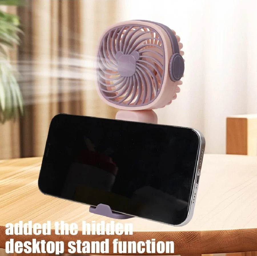 Multicolor Portable Mobile Phone Holder Fan - 1 Pcs